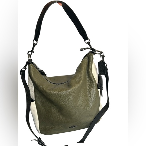 Coach Penny Crossbody Shoulder Bag Purse Colorblock Green, Black A2122-6154 - Picture 2 of 16